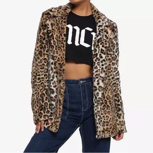 Leopard Faux Fur Coat Hot Topic